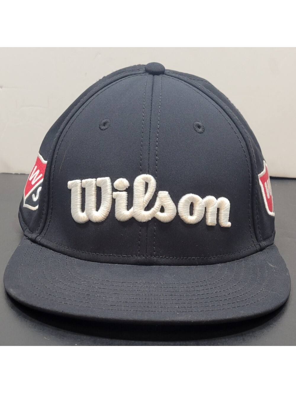 Wilson Staff Tour Black Flat Brim Golf Hat w/Adjustable Strap